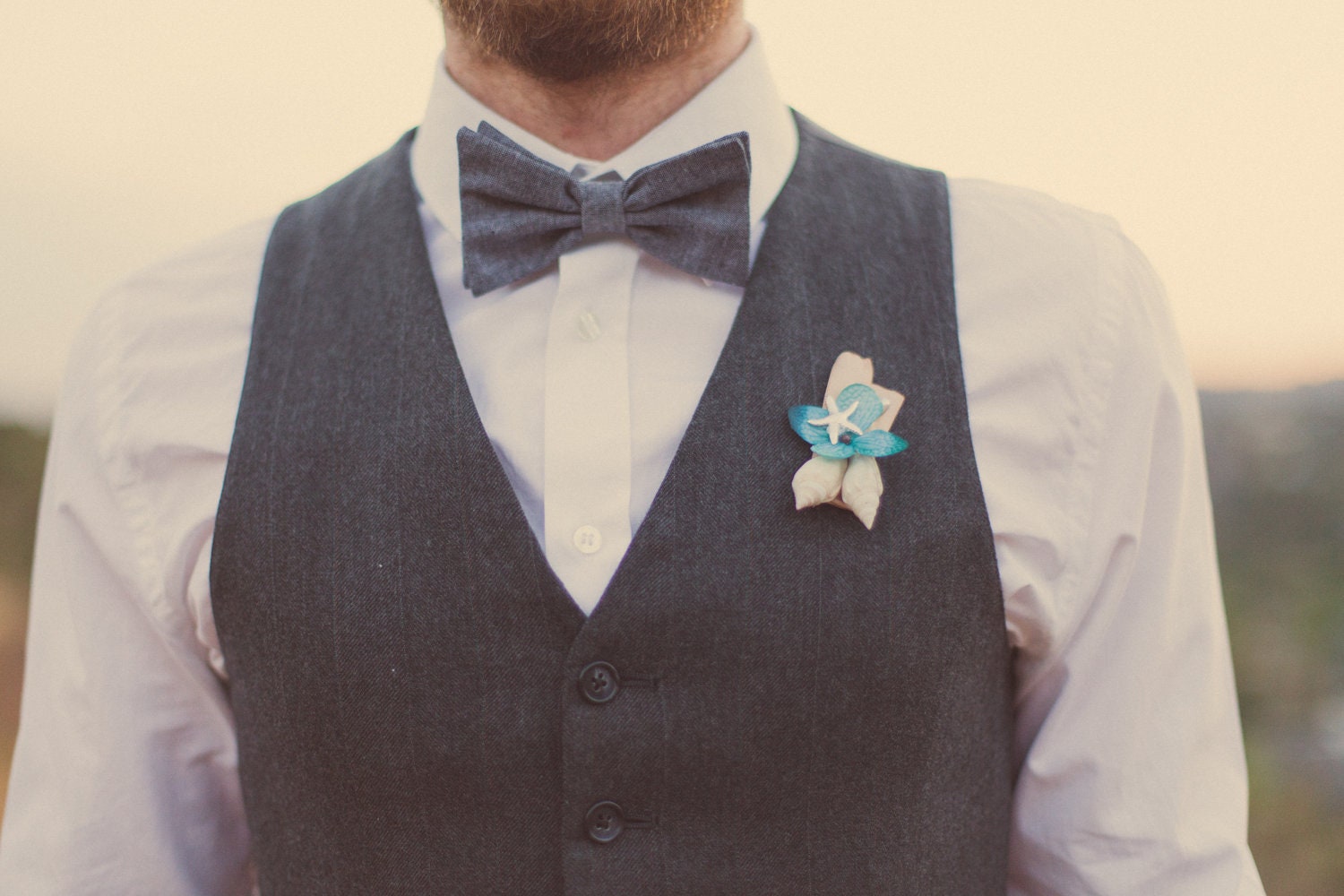 RESERVED 6X boutonniere, beach wedding, groomsmen wedding boutonniere, natural keepsake 'Meet Me Seaside'