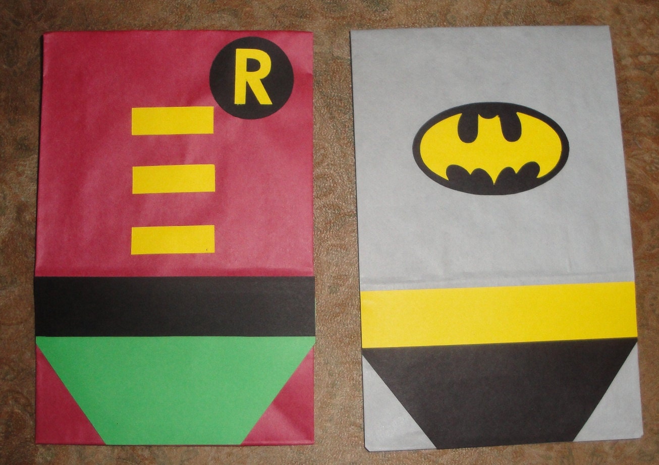 RESERVED for susanhoover - Comic Book Superhero Theme Birthday Party Treat Sacks Goody Bags by jettabees on Etsy