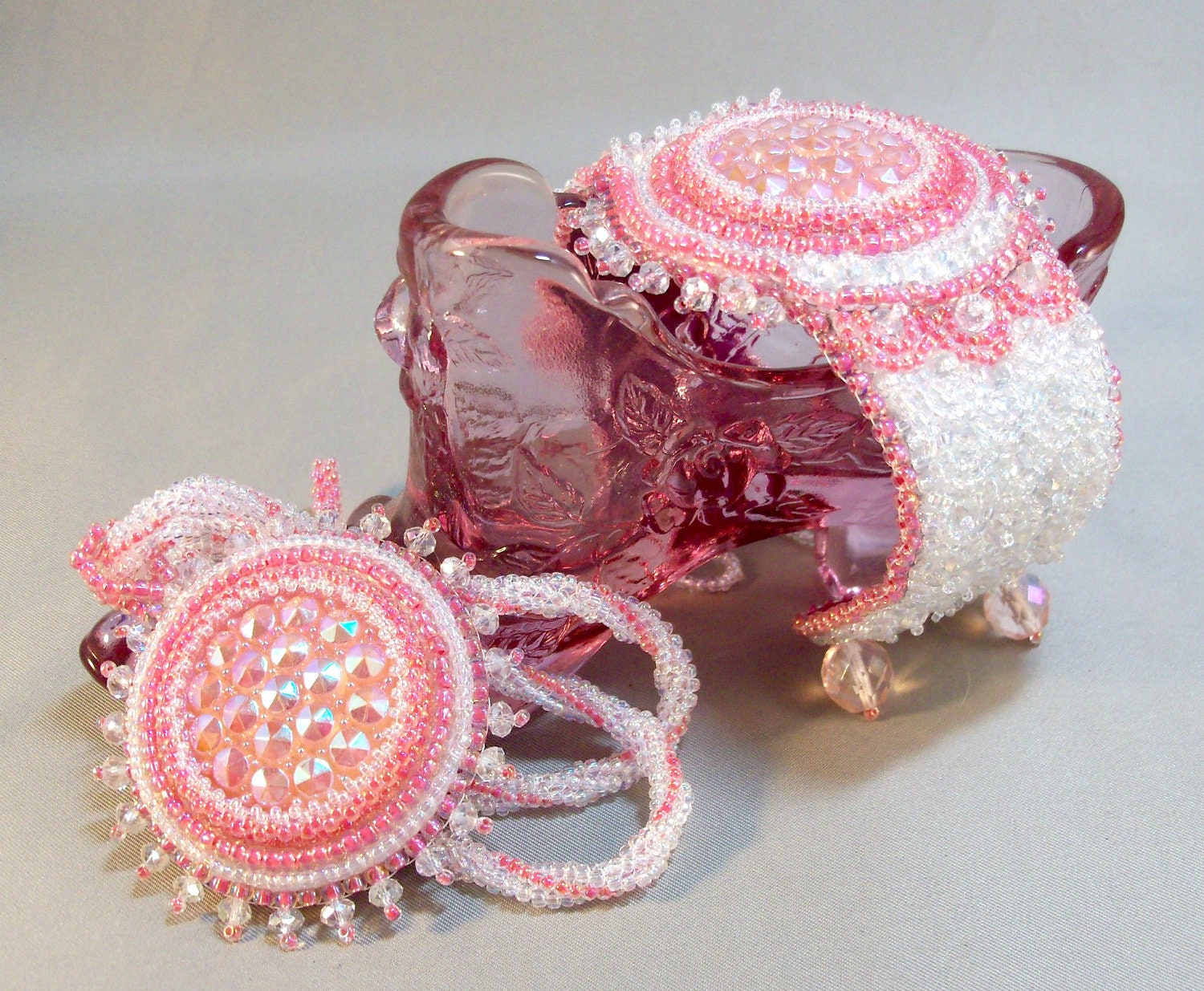 Sparkle Me Pink Cuff and Necklace Pair