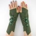 arm warmers fingerless mittens recycled wool wrists warmers arm cuffs fingerless gloves olive green eco friendly curationnation