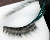 Peacock Blue Green Cat Eye Anti Eyeliner Feather False Eyelashes