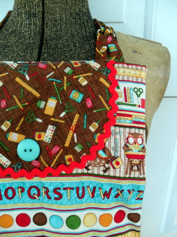 Teachers Owl Apron Full Reversible in Fall Colors