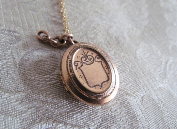 Antique Locket / French Victorian Rose Gold Filled Locket Locket c.1890