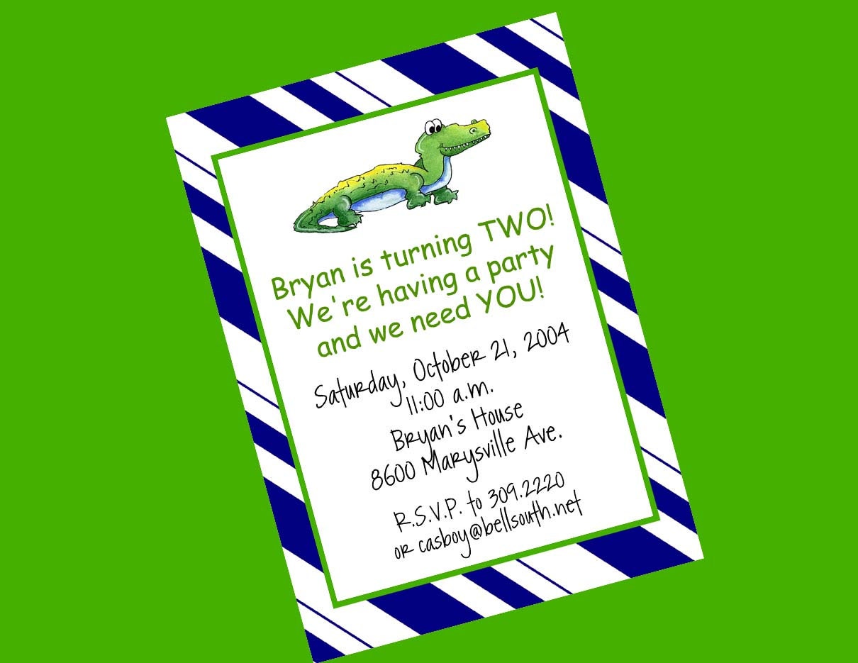 alligator birthday invitations