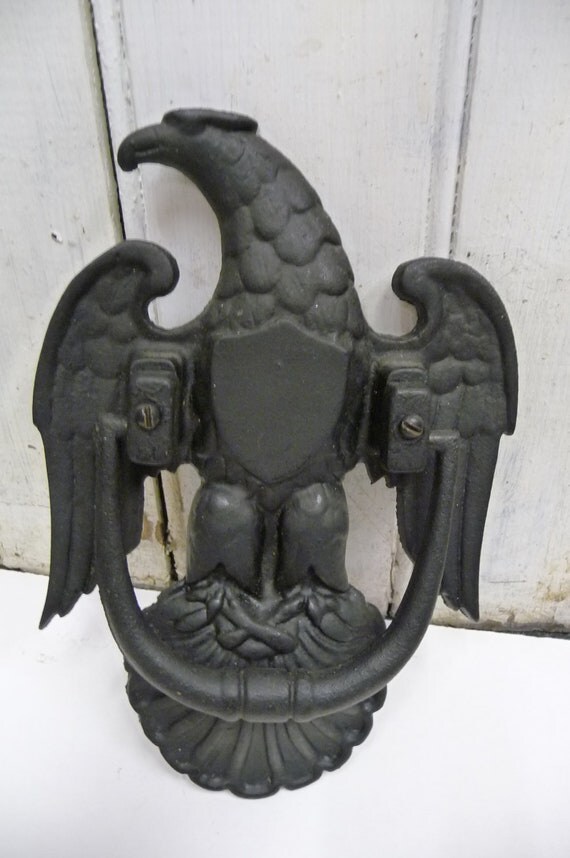 Vintage Eagle Door knocker Cast Iron Art JM114 by SalvageRelics