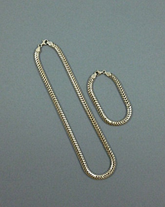 Vintage Mexican Sterling Silver Necklace and Bracelet Set