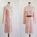 Vintage Pink Knit Dress -- 60s Bell Sleeves -- Medium