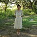 Vintage Wedding Dress...Darling 1920's Sheer Linen Short Wedding Dress with Slip