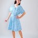 Clearance - sale - Vintage 1950s Dress - 50s Party Dress - Periwinkle Blue with Gray Toile Print - Plus Size