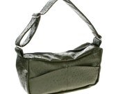 Green Ostrich Faux Leather Hobo Slouch Bag - Handbag - Shoulder Bag - Emma Faux Leather Purse
