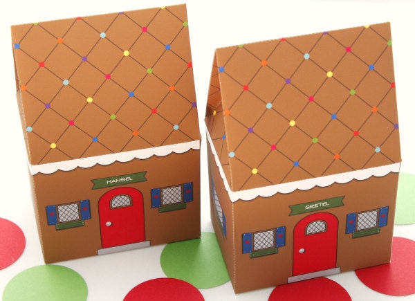 Gingerbread House Favor Box : DIY Printable PDF - Instant Download Il_570xn