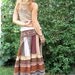 Eco long boho SKIRT, clothing, upcycled,  patchwork, repurposed jersey, brown mix, festival,size S/M, by Zasra