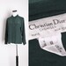 Vintage Christian Dior Forest Green Silk Women's Blouse / Dior / Christian Dior / Silk Blouse / Blouse / Vintage Blouse / Tuxedo / 1397