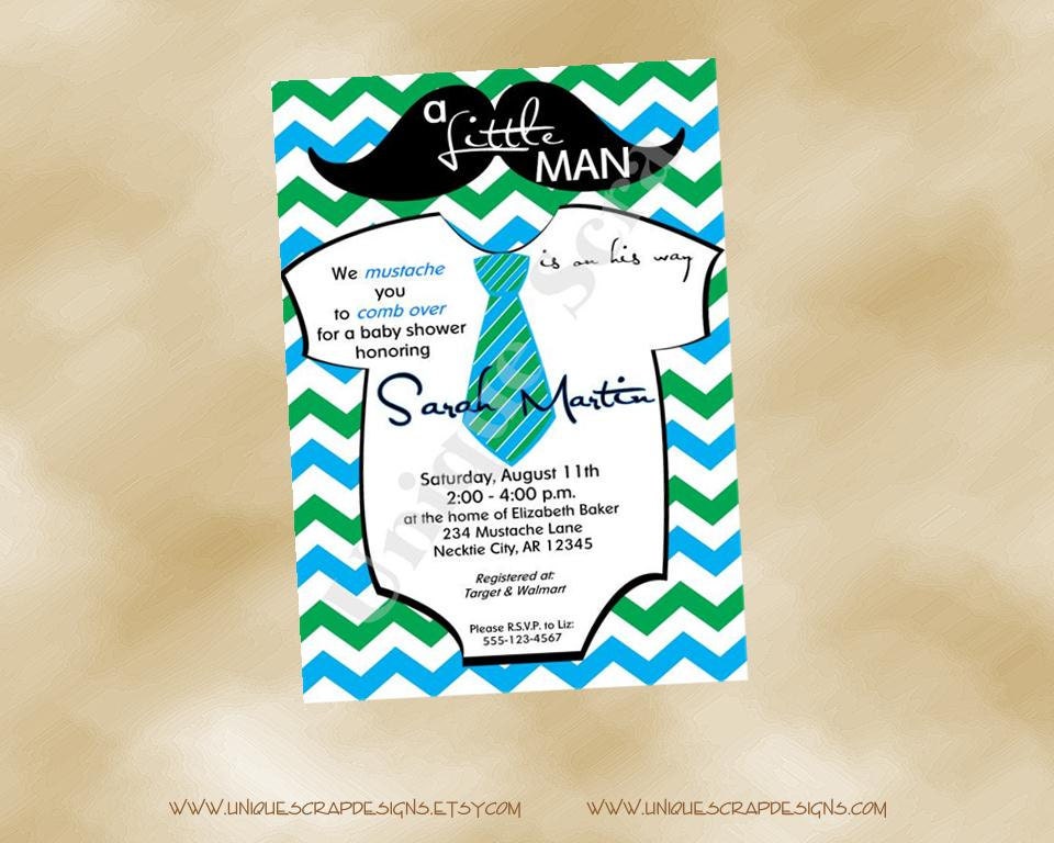 Little Man TOO Baby Shower Invitation Style DI2181 DIGITAL File - Printable