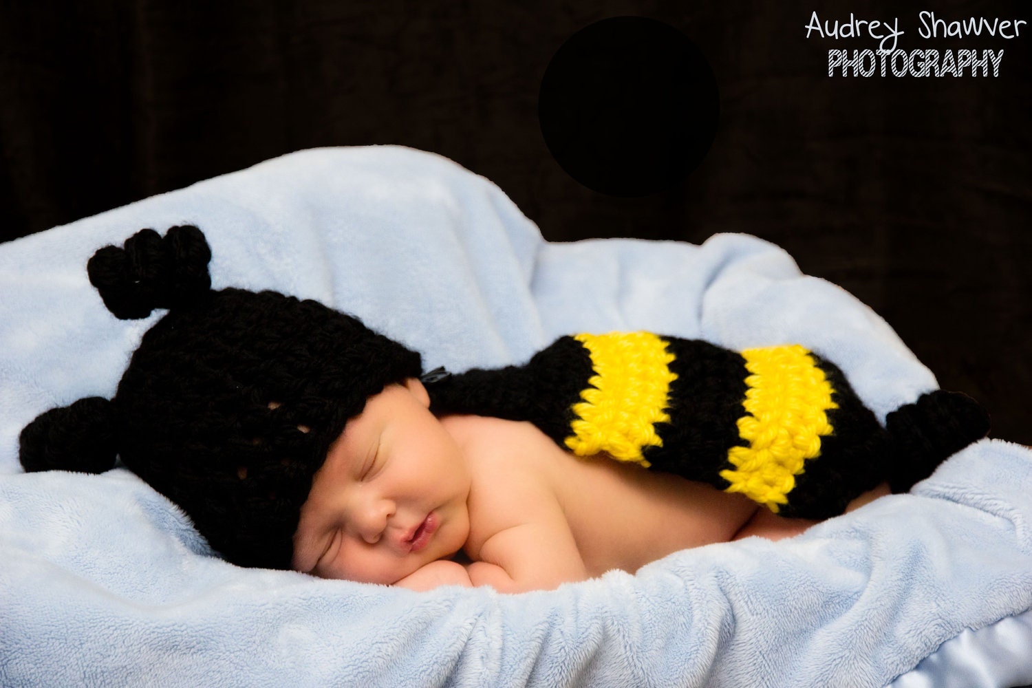 Bumble Bee Photo Prop -- Newborn Crochet Hat and Cape -- Custom Made to Order