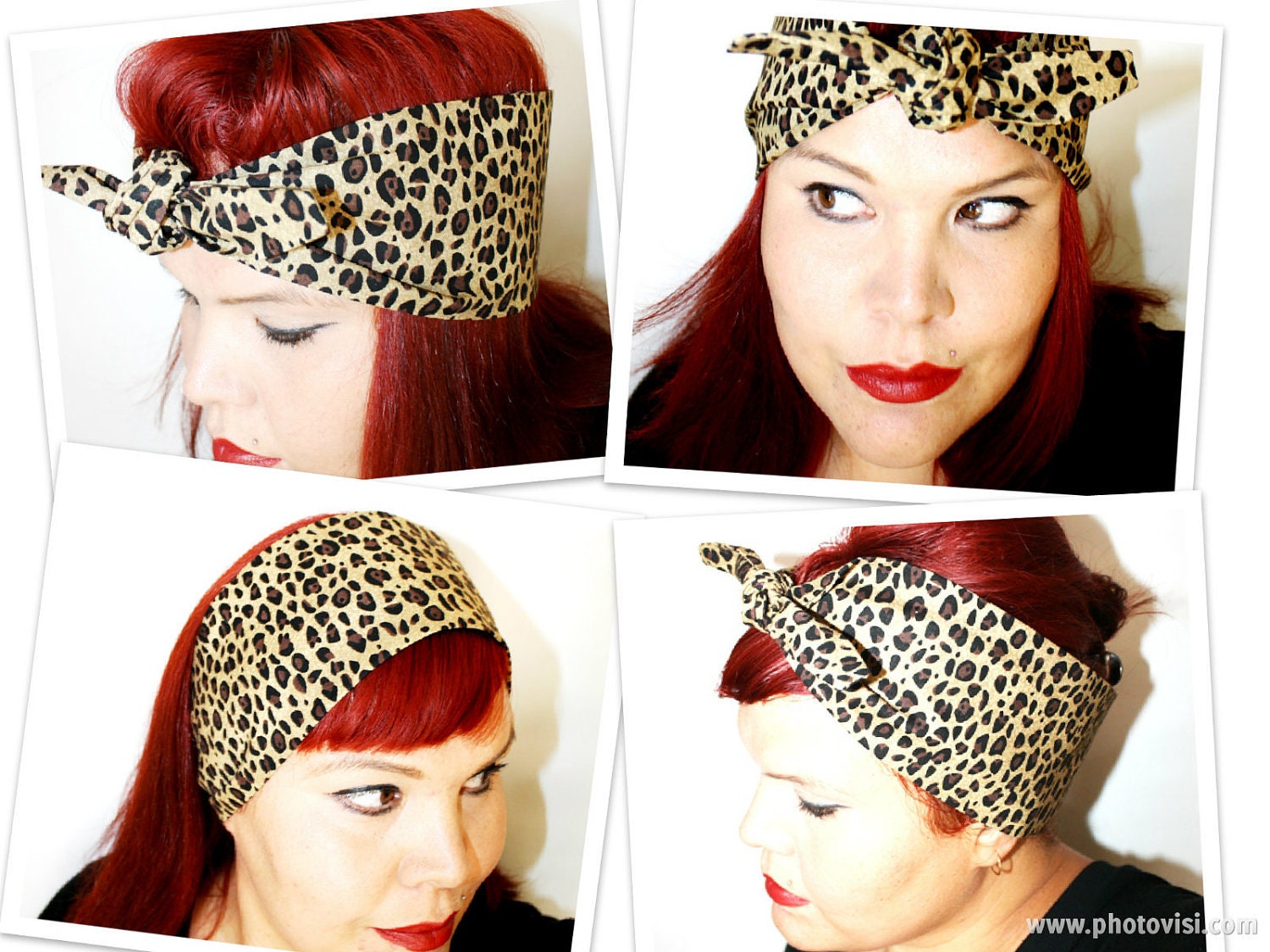 Vintage Inspired Head Wrap, Bandana Style, Dinosaur, RAAAAAH