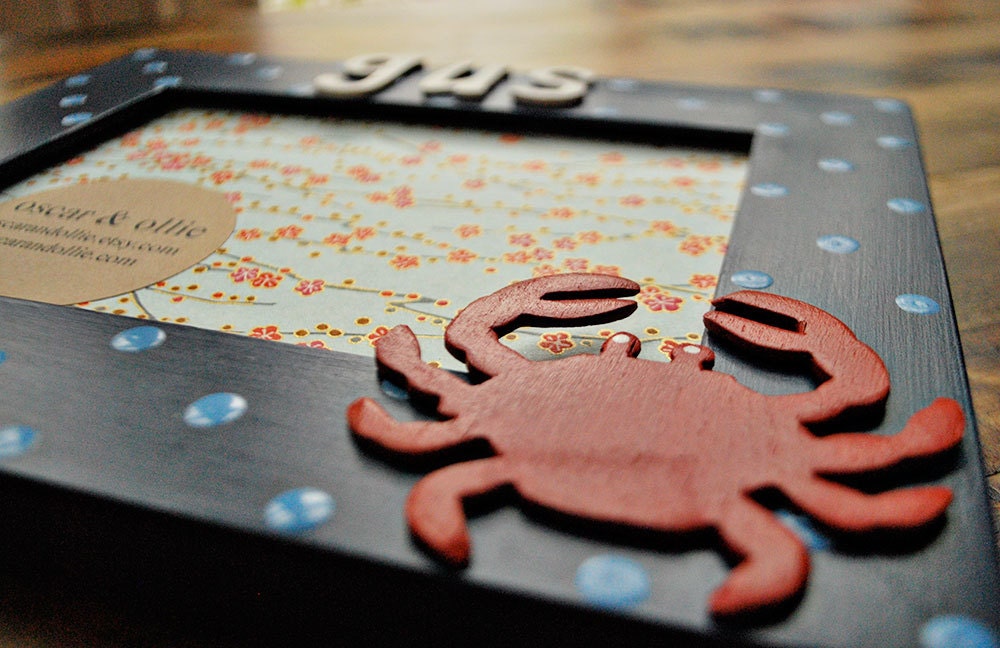 crab picture frame personalized frame for kids crab photo frame for children