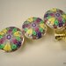 SIX Vivid Color Cabinet Knobs Pulls   set of SIX    Vivid Color...shiney brass colored finish... Polymer Clay