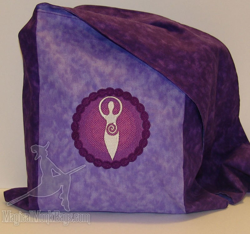Purple Mother Goddess Messenger Monk Bag Sling Bobo Purse