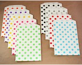 Polka Dot Paper Bag-Middy Bitty Bags-Set of 50-5 x 7.5 Bags-Favor Bags-Treat Bags