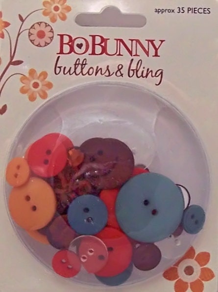 Bo Bunny Buttons & Bling Sun Kissed Scrapbooking Crafts Cardmaking Sewing