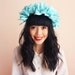 floral crown headband hair wreath - turquoise blue, romantic statement headpiece, large flower crown, oversized.