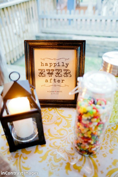 HAPPILY EVER AFTER Rustic Wedding Sign - Personalized 8x10 on Kraft Paper
