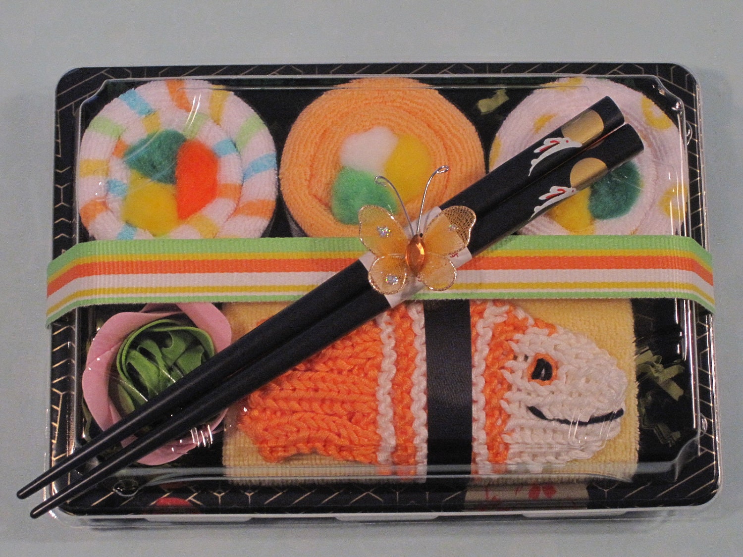 Baby Shower Sushi Baby Gift - Neutral Baby Gift - Orange Tawashi Fish