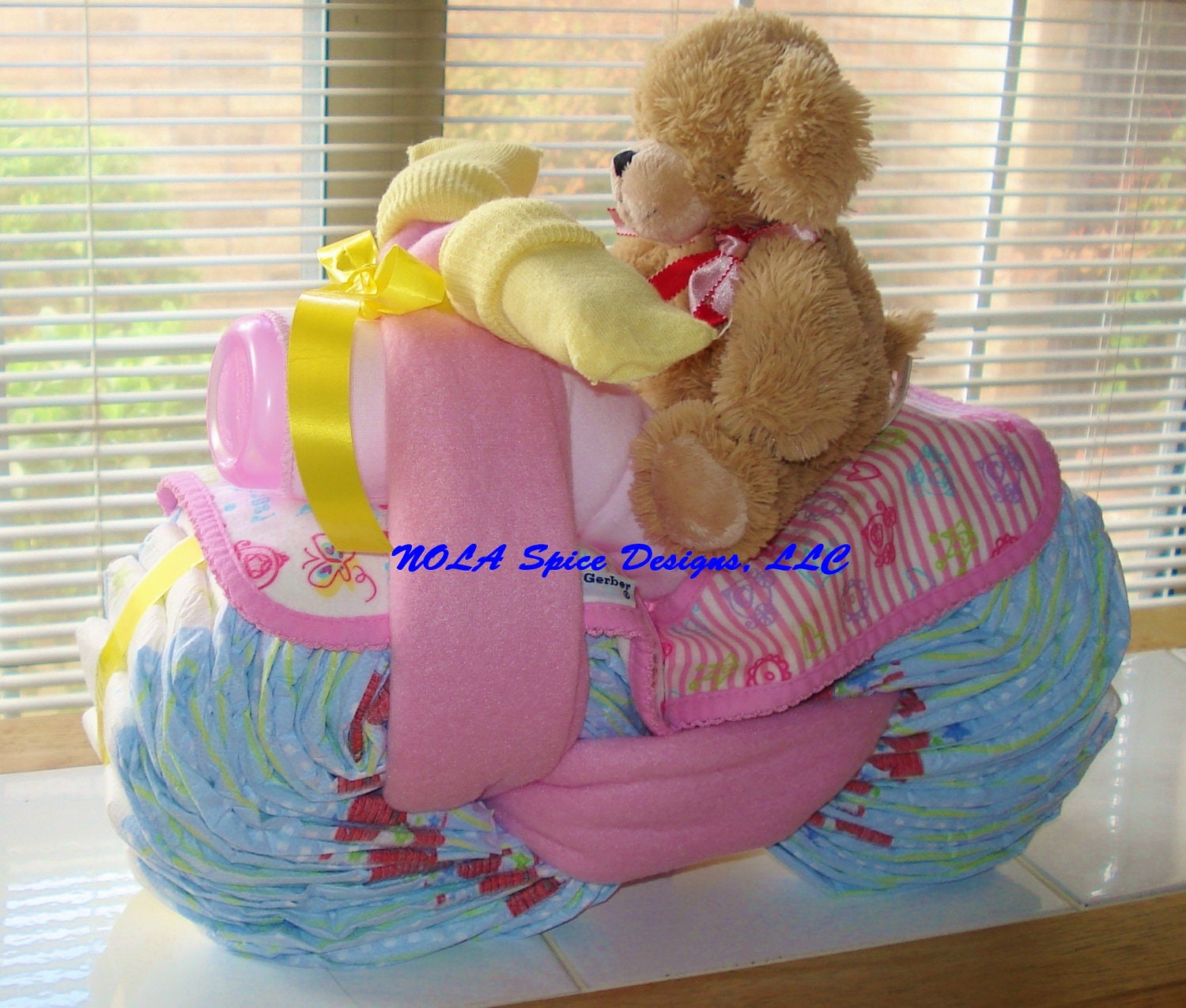 Motorcycle Diaper Baby Shower Gift Centerpiece Boy or Girl