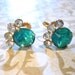 Vintage Turquoise Blue Coro Rhinestone Earrings