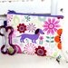 Pet Mess Clean Up Bag / Purple Dachshund fabric / Doxie Pet Leash Purse