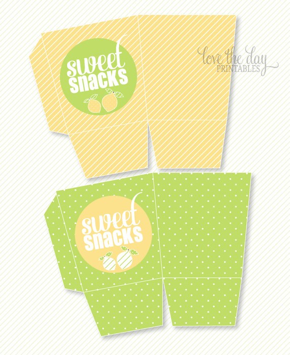 Lemonade Party PRINTABLE 'Pucker Up' Bridal Shower Favor Box by Love The Day Il_570xn