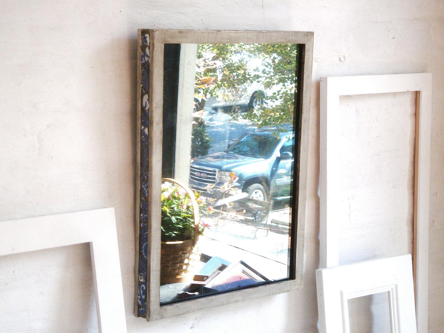 Gray & Gilded Mirror, Mosaic Frame