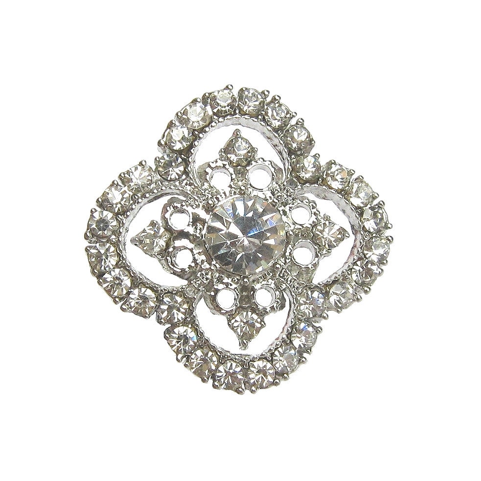 5 Crystal Rhinestone buttons for Wedding Invitation Card Shoe Clip Hair Accessories Bouquet RB-118 (30mm or 1.2inch)