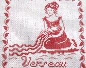 Handmade Cross Stitch Hanging Picture Zodiac Virgin  No Frame