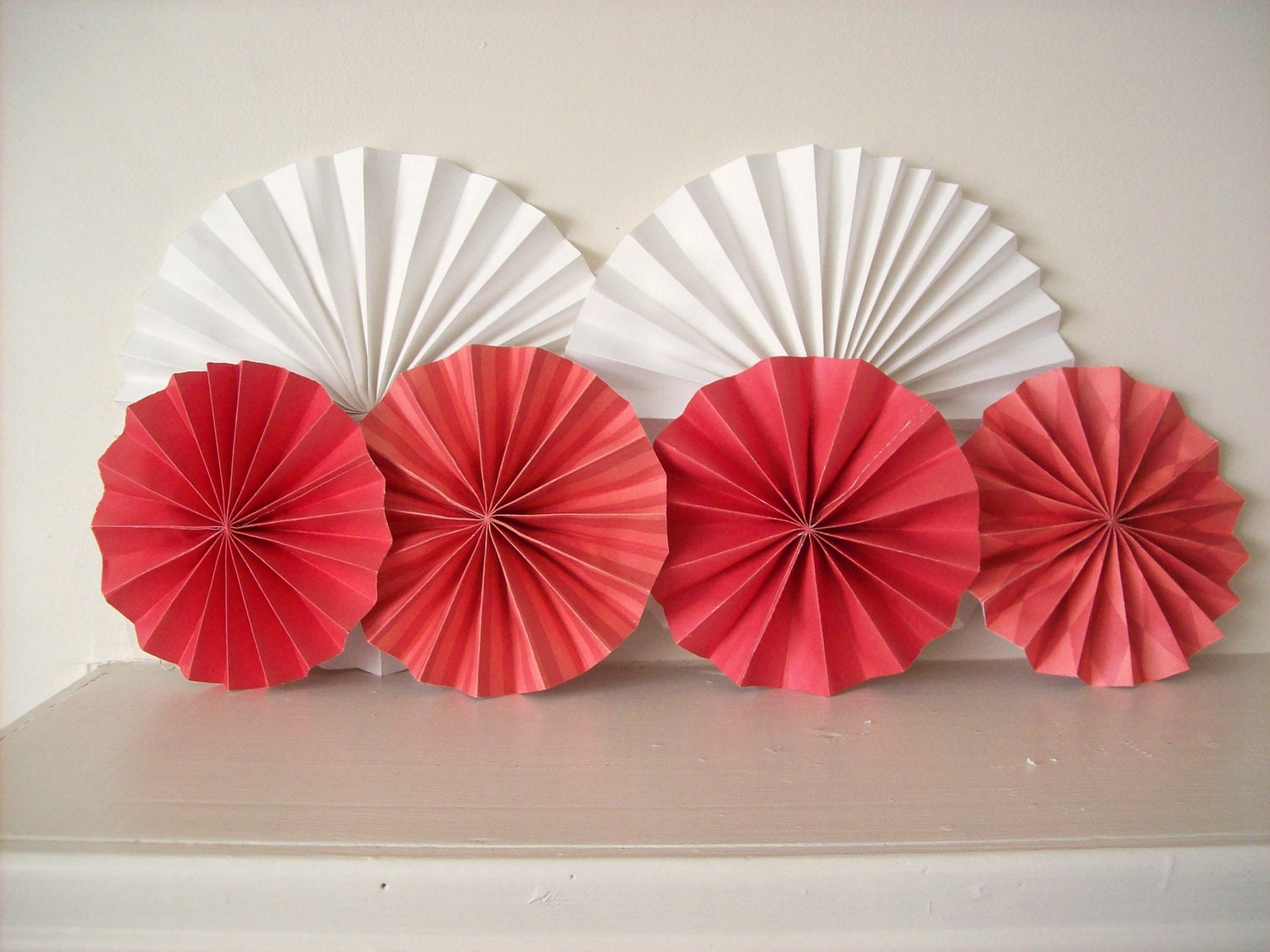 Red and White Fan Flowers