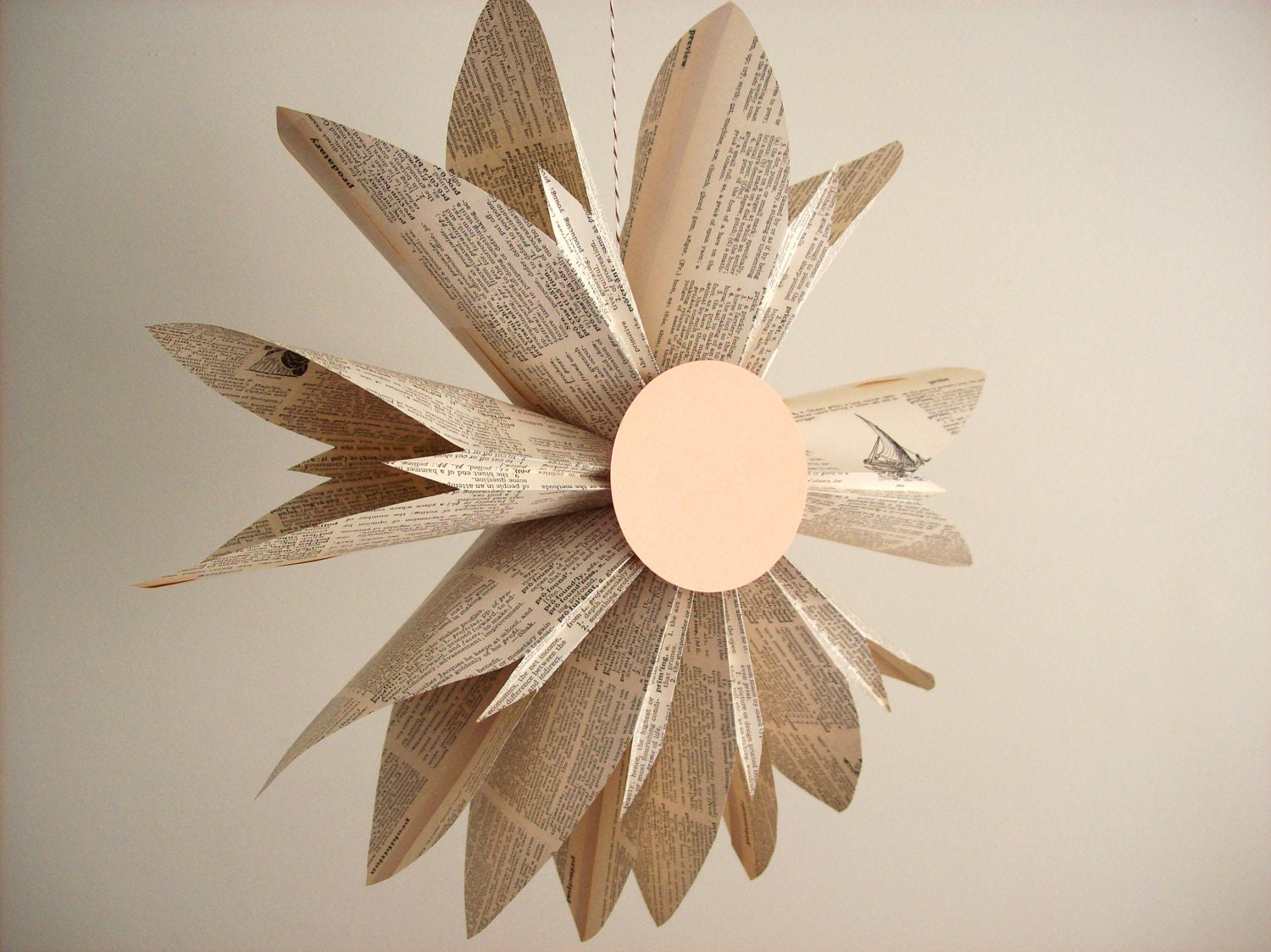 Hanging Paper Flower with a Splash of Color -- Made-To-Order