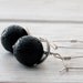 Black Lava Rock Earring, Sterling Silver Long Earring, Volcanic Black Jewelry, Santorini Jewelry, Everyday Black Jewelry, Spring 2013