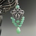 Byzantine Diamond Chainmaille Earrings with Chrysoprase