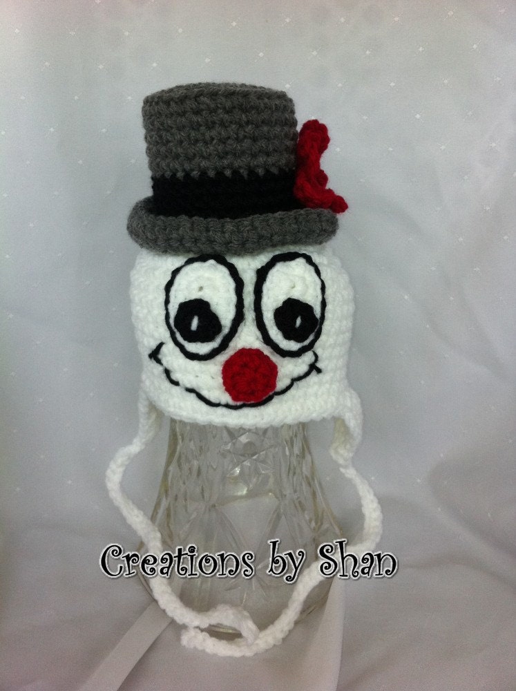 3 to 6 months Baby Frosty Snowman Earflap Hat OFG team 