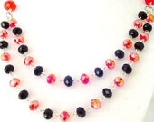 Red Black Necklace Black Red Necklace Double Strands Necklace Holiday Gift Jewelry Gift