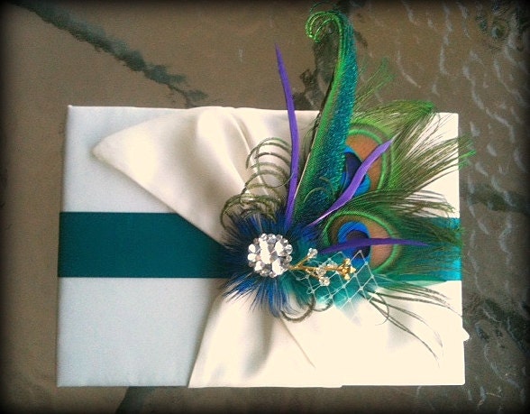 Peacock Wedding-Peacock Guest Book- Lets Customize it to your wedding colors