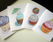 Paper Goods - Cupcake Stationery - Greeting Cards - Cupcake Art Cards (Ed. 3), Set of 8