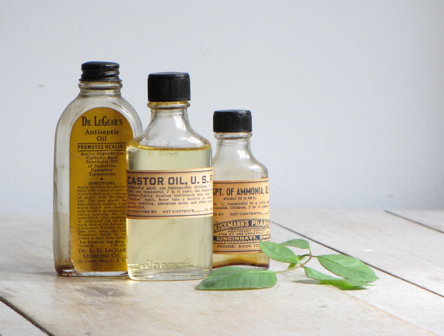 vintage collection of medicine bottles