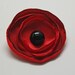 Red and black mad men hair flower / fascinator / brooch / necklace