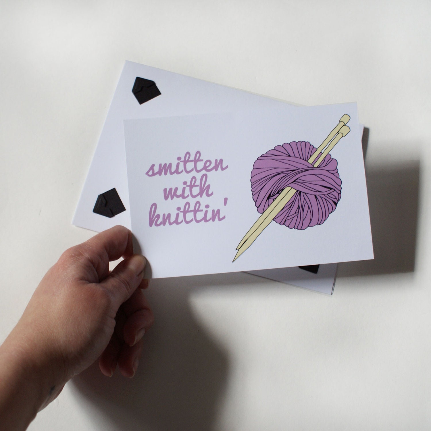 Smitten With Knitting, Love To Knit Card And Mini Print