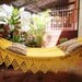 One Color Double Hammock Handmade Natural Cotton Triangle Fringe