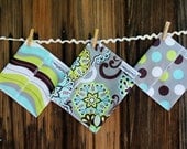 3 bags - Reusable Ecofriendly Sandwich Bag  and 2 Snack Bags - Funky and Frilly