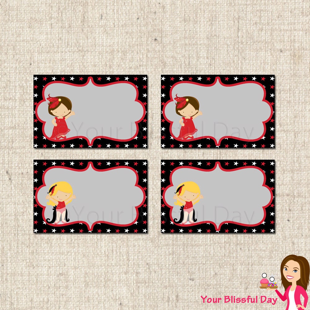 PRINTABLE Girl Magic Show Label Tents Il_170x135