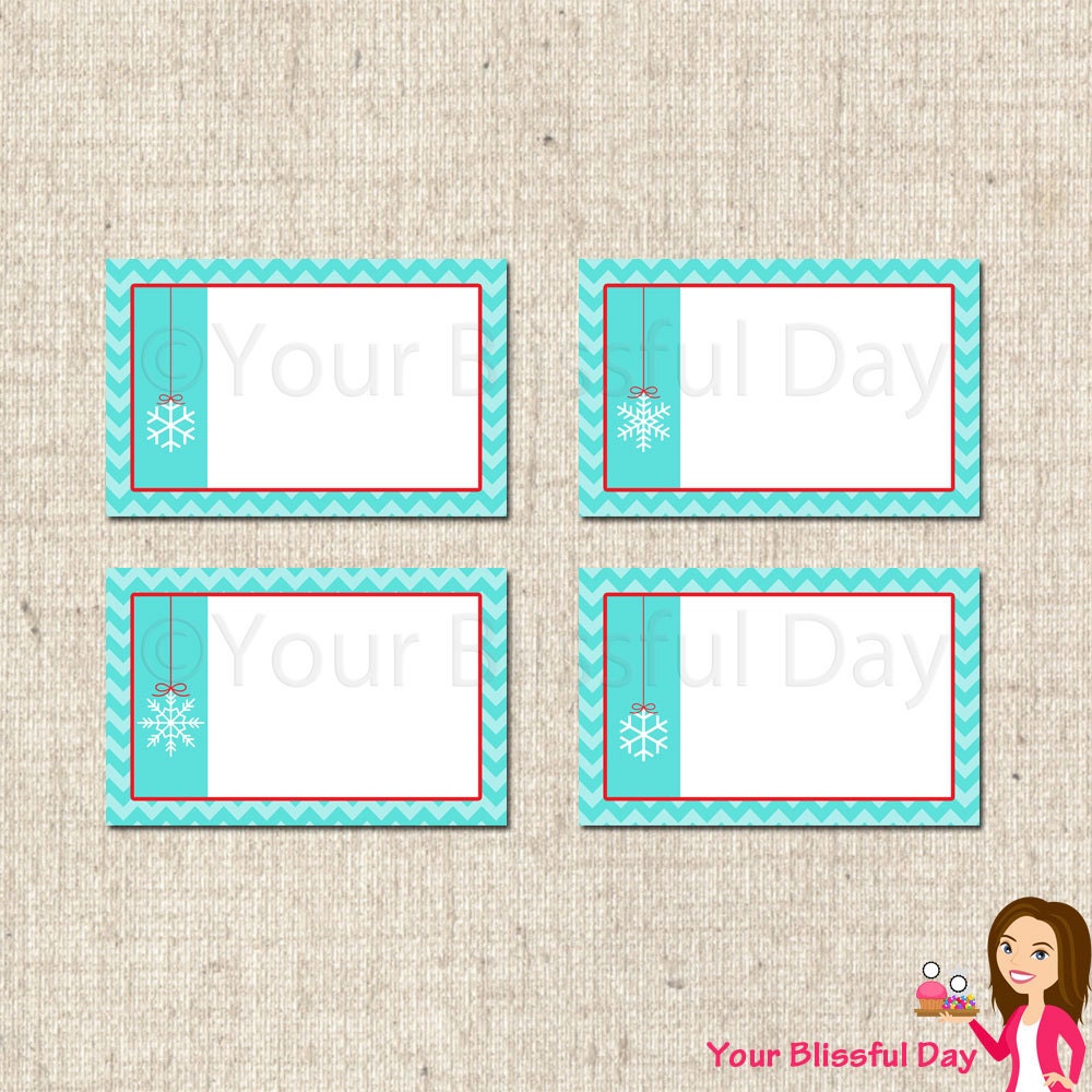 PRINTABLE Snowflake Holiday Party Label Tents Il_570xn